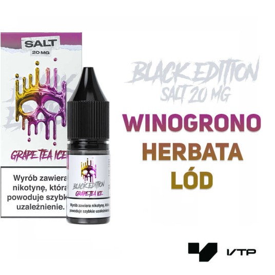 *LIQUID DARK LINE BLACK SALT - GRAPE TEA ICE 20MG -zdjęcie numer 2