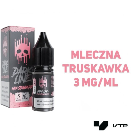 *LIQUID DARK LINE - MILK STRAWBERRY 10ML 03MG -zdjęcie numer 2