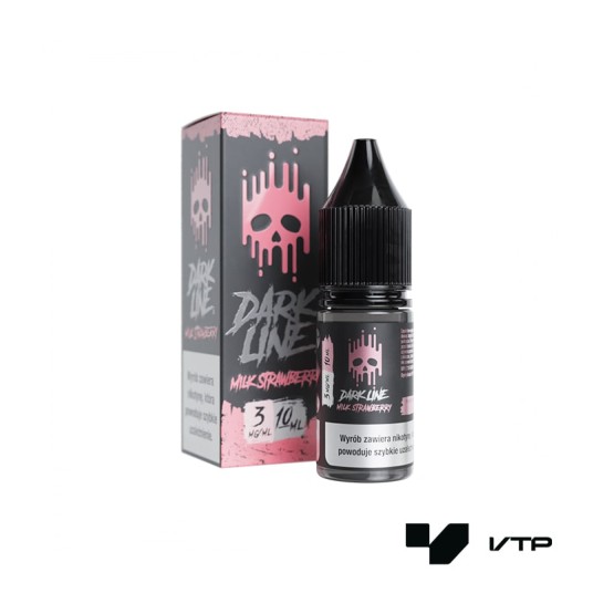 *LIQUID DARK LINE - MILK STRAWBERRY 10ML 03MG -zdjęcie numer 1