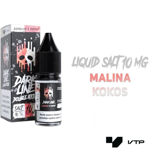 *LIQUID DOUBLE DL SALT - RASP X COCONUT 10ML 10MG -zdjęcie numer 2