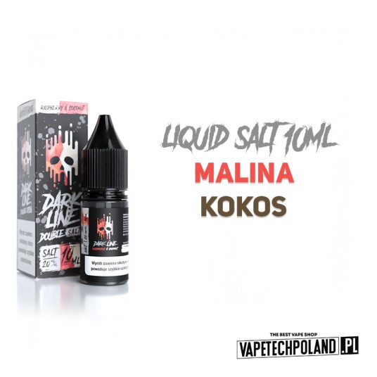 *LIQUID DOUBLE DL SALT - RASP X COCONUT 10ML 20MG -zdjęcie numer 2