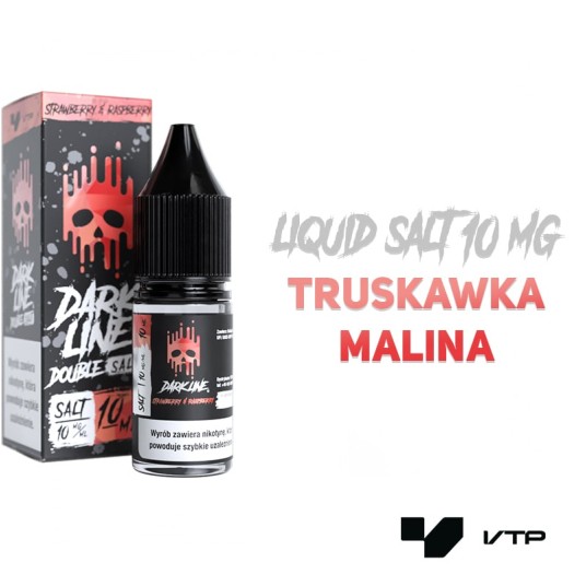*LIQUID DOUBLE DL SALT - STRAW X RASP 10ML 10MG -zdjęcie numer 2