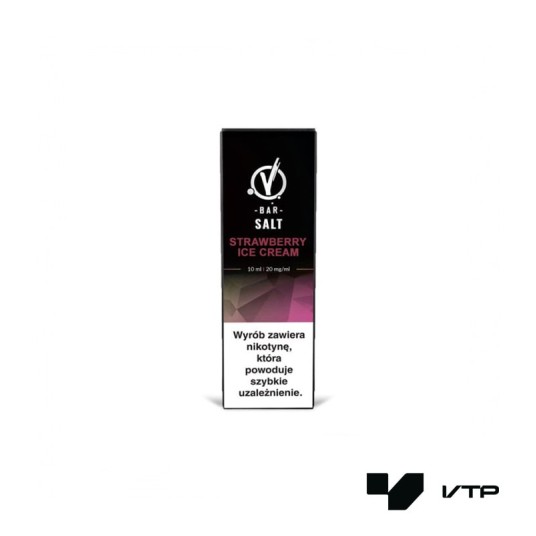 *LIQUID VBAR SALT - STRAW ICE CREAM 10ML 20MG -zdjęcie numer 1
