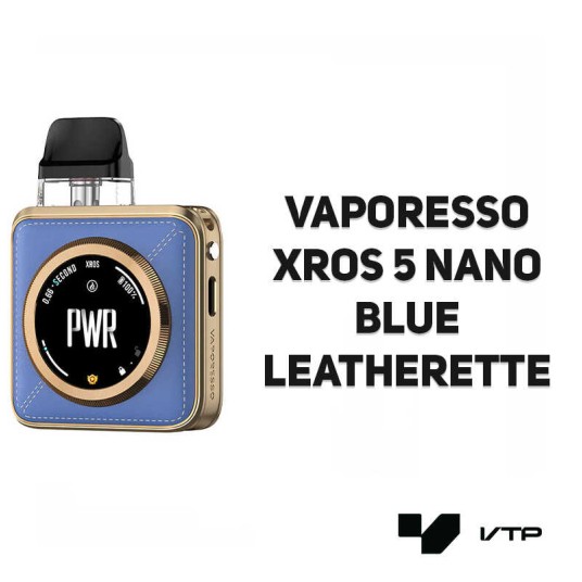 *POD VAPORESSO XROS 5 NANO - BLUE LEATHERETTE -zdjęcie numer 2