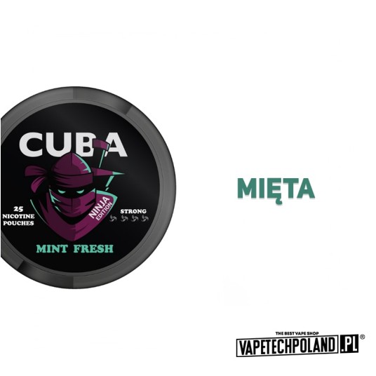 Woreczki nikotynowe - CUBA Ninja Mint Fresh 30mg -zdjęcie numer 2