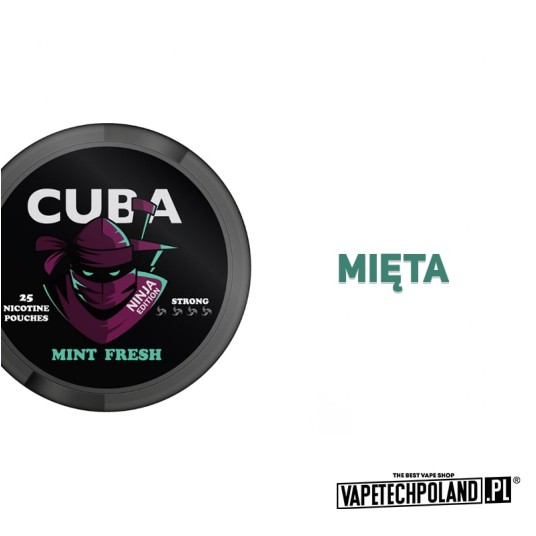 Woreczki nikotynowe - CUBA Ninja Mint Fresh 30mg -zdjęcie numer 2