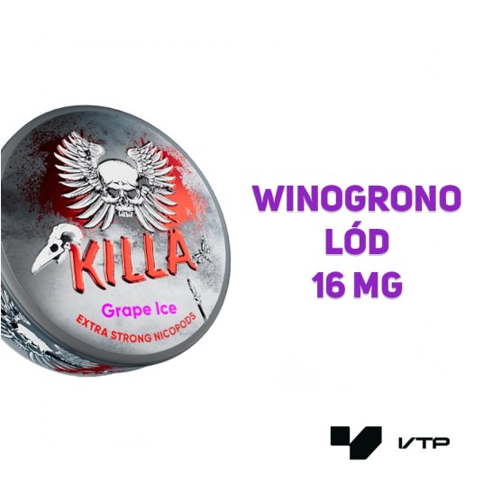 Woreczki nikotynowe - KILLA Grape Ice 16MG -zdjęcie numer 2