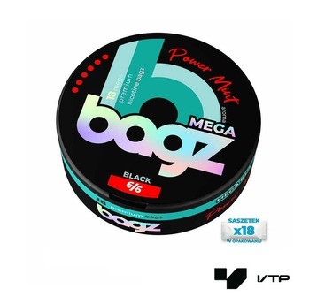 **Woreczki nikotynowe BAGZ BLACK MEGA - Power Mint 20mg/g